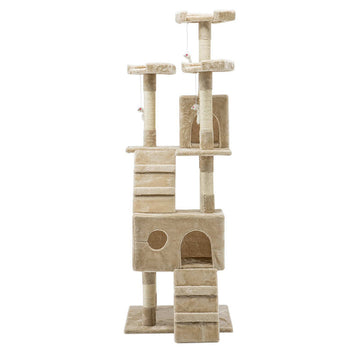 i.Pet Cat Tree 180cm Trees Scratching Post Scratcher Tower Condo House Furniture Wood Beige i.Pet